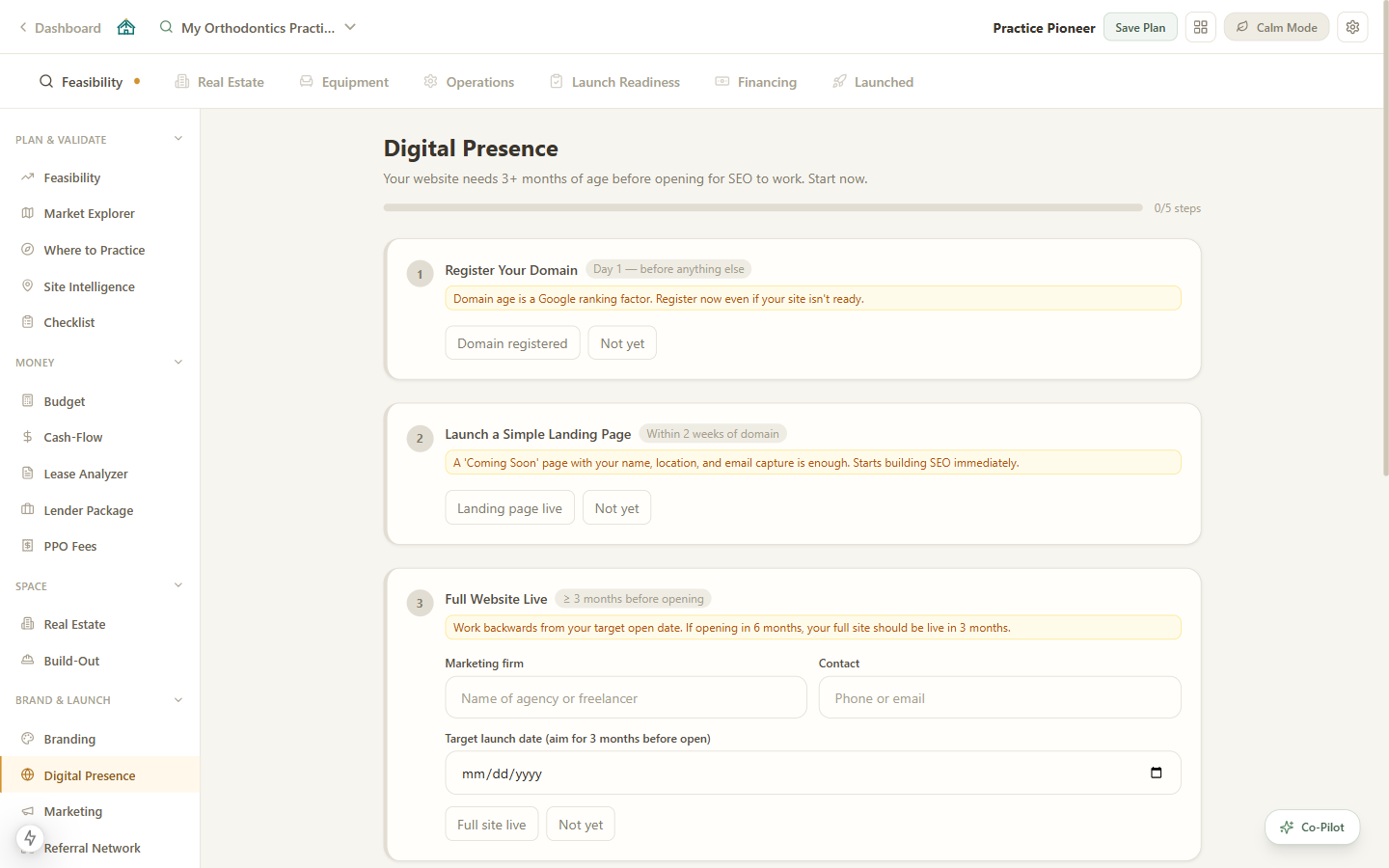 Digital Presence step-by-step website launch timeline